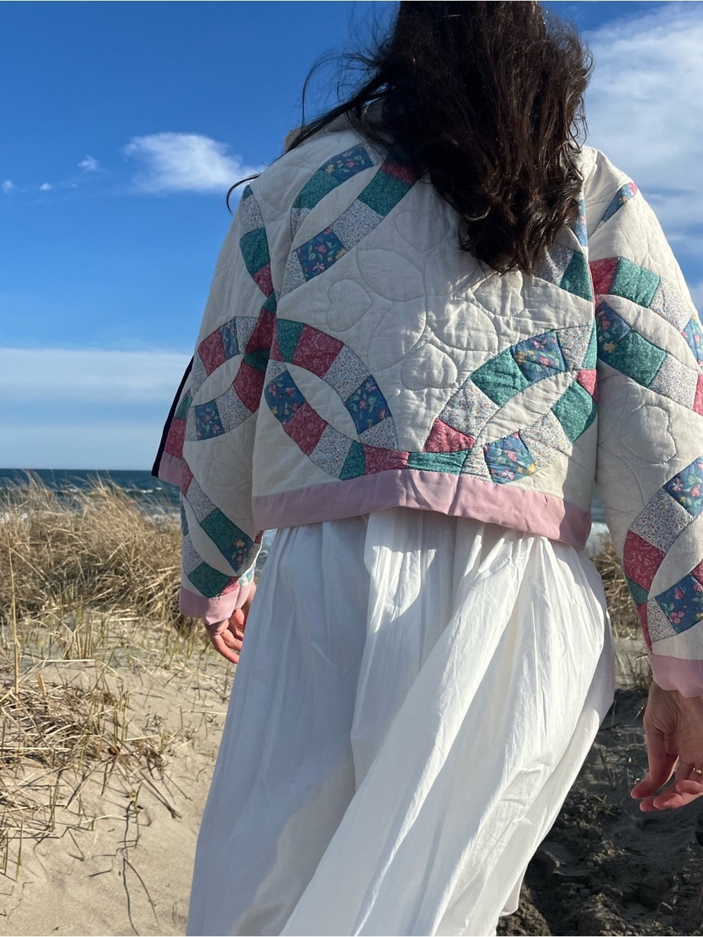 Handmade Quilt Coat in White & Pink - Picture 4 of 4